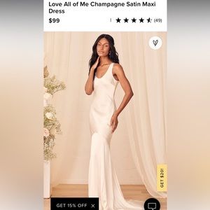 Love All Of Me Champagne Satin Maxi Dress